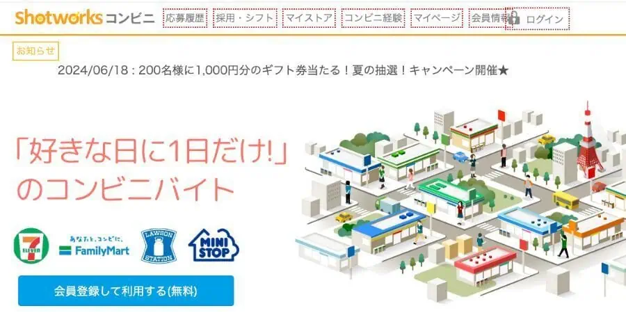 ショットワークスコンビニ